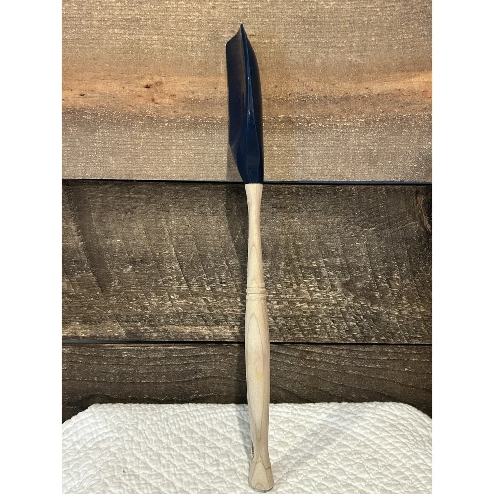 Le Creuset Spatulas Regular~ Blue w‎ Wooden Handles